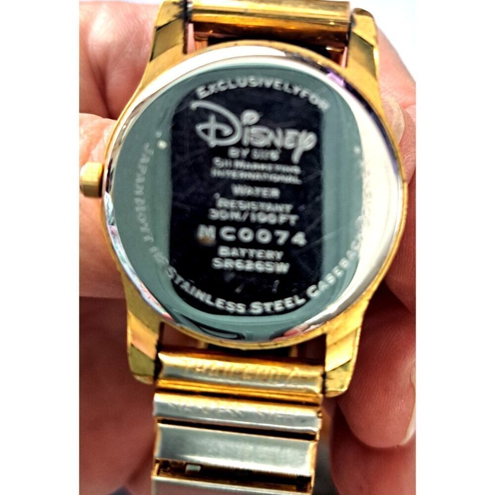 Disney Mickey Mouse Adult Wristwatch Black Stretch Band Needs Battery Untested - Picture 5 of 6